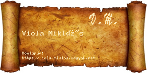 Viola Miklós névjegykártya